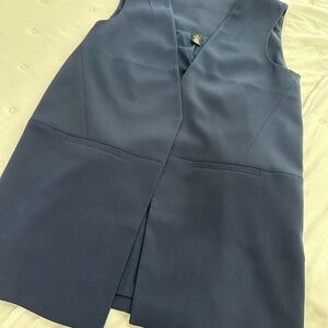 White House Black Market Navy Blazer Vest